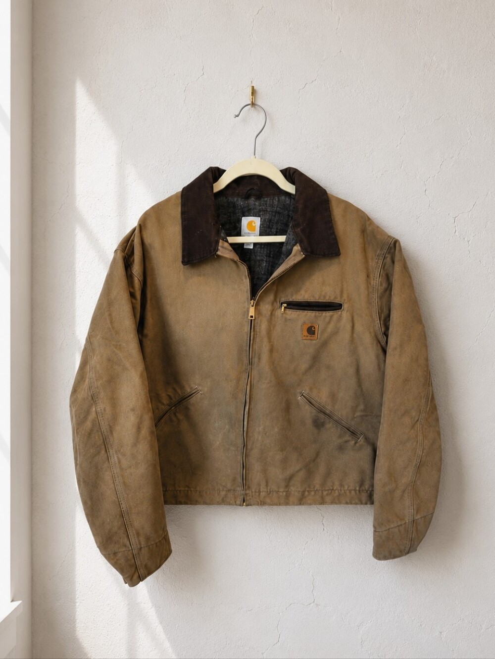 Vintage Carhartt J97 Detroit Jacket Brown Duck Canvas Blanket Lined 2XLT